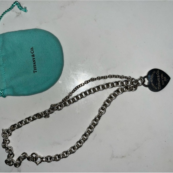 Return To Tiffany Double Chain Heart Tag Necklace - Picture 2 of 2
